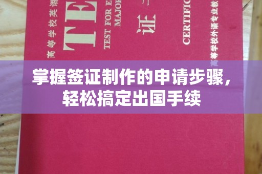 万载掌握签证制作的申请步骤，轻松搞定出国手续